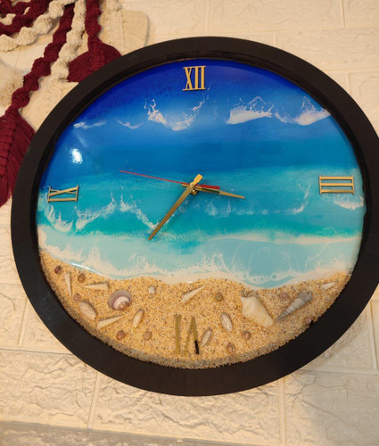 ساعت جذاب دریا رزینی با قطر 40 سانت مناسب برای دکوراسیون منازل و کافه ها و...